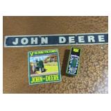 3 John Deere Collectibles - 2 signs, 1 tin