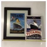 2 Titanic Images - 1 framed, 1 metal