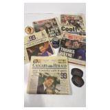 9 Wayne Gretzky Items - can/bank, button, coasters