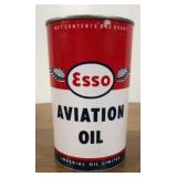 Vintage ESSO aviation oil 1 quart can with wings