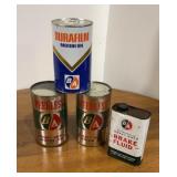 4 collectable tins of motor oil never opened