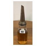 Vintage oil bottle with oil