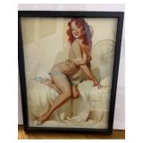 Framed Pin-up Model Print by Gil Elvgren
