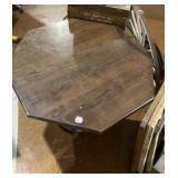 8-sided table items on top or surrounding area