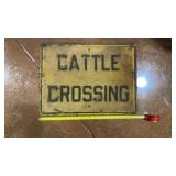 Cattle Crossing metal sign