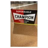 Champion Spark Plug double-sided heavy metal sign