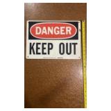 Danger Keep Out sign, plastic