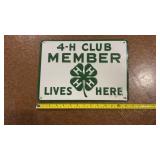 4-H Club Member Lives Here sign