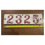 Wooden household number sign