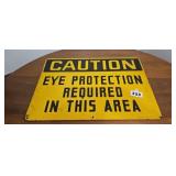 Heavy metal caution eye protection required in