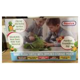 giant plush turtle with zippered storage pouch