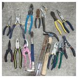 Assorted pliers and cutters.