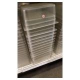 14 pcs assorted clear 10 x 12 cambro pans