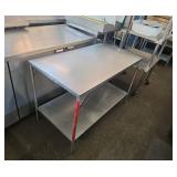 46 * 24* 30 and a half inch stainless steel table