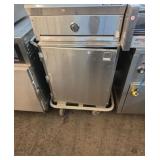 28-in stainless steel cabinet on wheels
