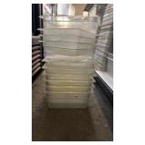10 pieces assorted Kimbrough clear pans 10x 12 in