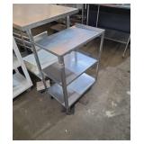 Stainless steel cart on wheels