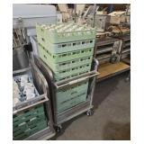 Dishwasher tray cart with cups