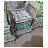 Dishwasher tray cart with cups