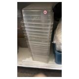 19 pieces clear assorted 10 x 12 Cambro pans