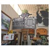 Old jukebox and bar stool sign