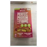 Protein bars, box open around 12 bars