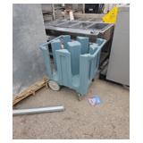 Plastic dish cart