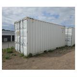 White 20 ft high cube sea container with