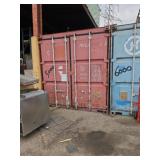 Red 40 ft standard sea container no contents