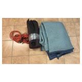 Extension Cord and 2 Moving Blankets