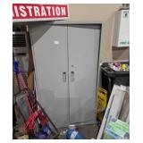 Gray storage cabinet no contents