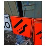 Road pattern change metal sign