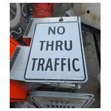 No through traffic metal sign