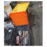 2 storage containers of miscellaneous tools