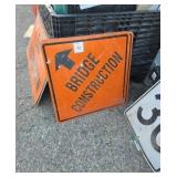 3 Bridge construction signs