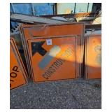 4 large and regular construction signs
