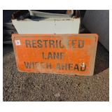 2 restricted lane with a head