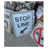 3 stop line signs