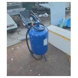 Blue sandblasting cabinet