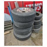 Set of truck tires and rims 235 80 R17