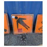 4 metal flag man head signs