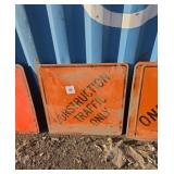 2 construction traffic only signs