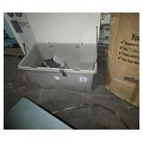 Plastic bin with hinged lid