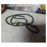 Jade looking necklace and ring with maybe gold
