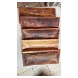 Five wooden serving plates