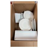 Approximately 31 miscellaneous white plates and