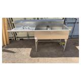 76 inch Double Sink with Left Hand Drain Board.