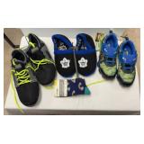 Boys shoes size 3 with a pair of socks size 3-6