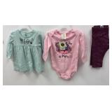 Girls 3-6 month shirt, onesie and pants