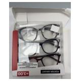$20 reading glasses +3.00 box is slightly